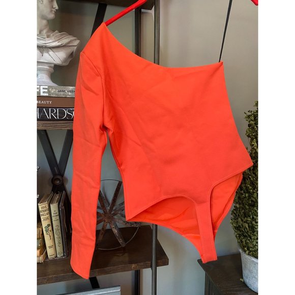 NBD Aaliyah Bodysuit Red Orange Women's Size Small - Picture 9 of 12